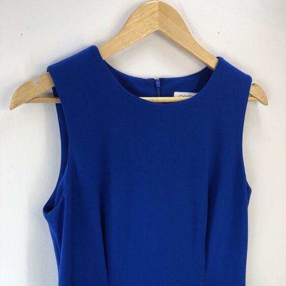 Calvin Klein Color Block Sleeveless Dress Blue/Black Size 6 With Pocke… - Picture 3 of 10